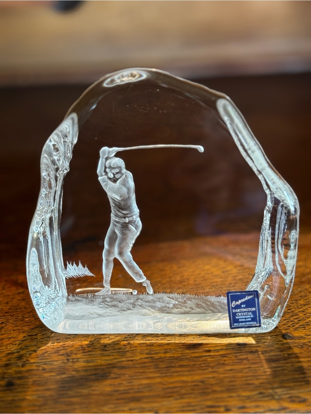 Dartington Lead Crystal Golfer Paperweight Sculpture Alfred Capredoni Sports